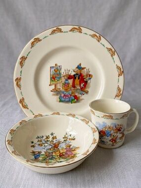 Royal Dalton Bunnykins Set 3 Child’s Plate Bowl Cup Vintage England